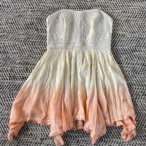 Strapless beaded mini dress